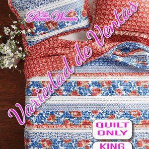 Blue Heritage Floral Cotton Quilt